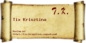 Tix Krisztina névjegykártya